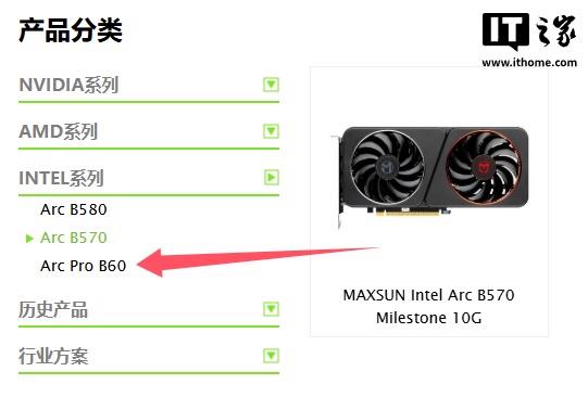铭瑄官网推出英特尔Arc Pro B60系列产品